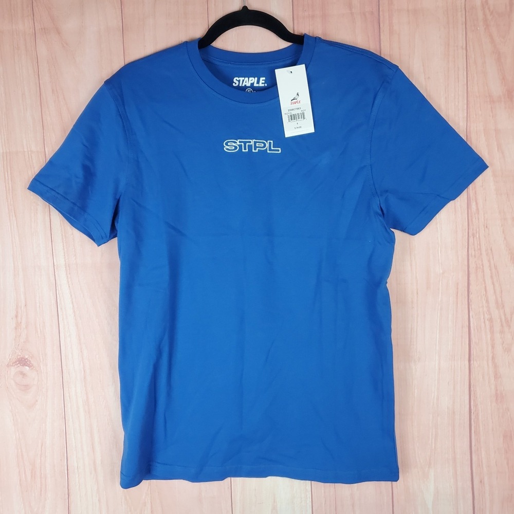 Staple T Shirt Mens Small‎ Royal Spellout Embroidered Logo Streetwear